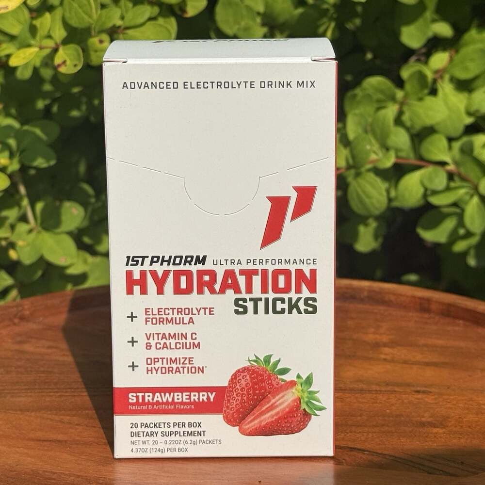 1st Phorm - 20 Electrolyte Hydration Powder Sticks Drink Mix Packets Strawberry